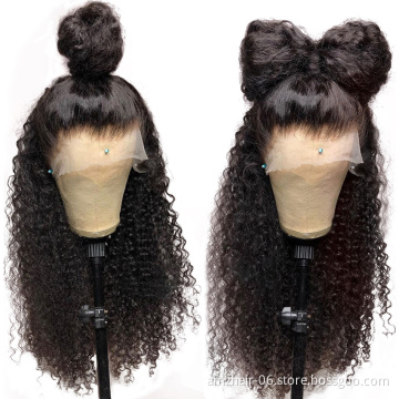 Afro Kinky Curly Hd Full Lace Front Virgin Human Hair Wig Cheap Raw Brazilian Hair Glueless Lace Frontal Wig For Women Vendor